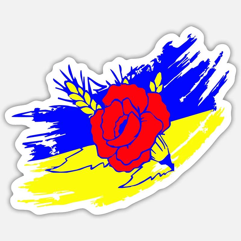 Ukraine - Sticker taille S (10 x 10 cm) - blanc mat