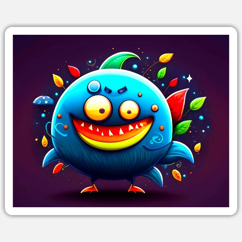 Monster - Sticker taille S (10 x 10 cm) - blanc mat