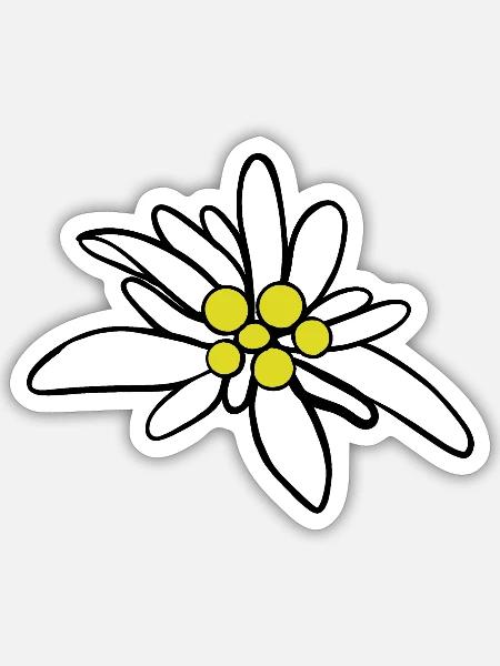 Edelweiß 1 - Sticker Größe S (10 x 10 cm) - Mattweiß