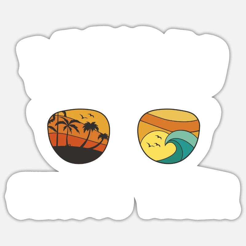 Retired Census Taker Beach Day Design Sticker Größe S (10 x 10 cm)