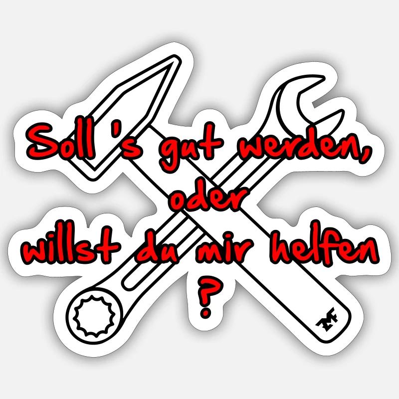 Gut Oder Helfen - 3 color VECTOR Sticker Größe S (10 x 10 cm)