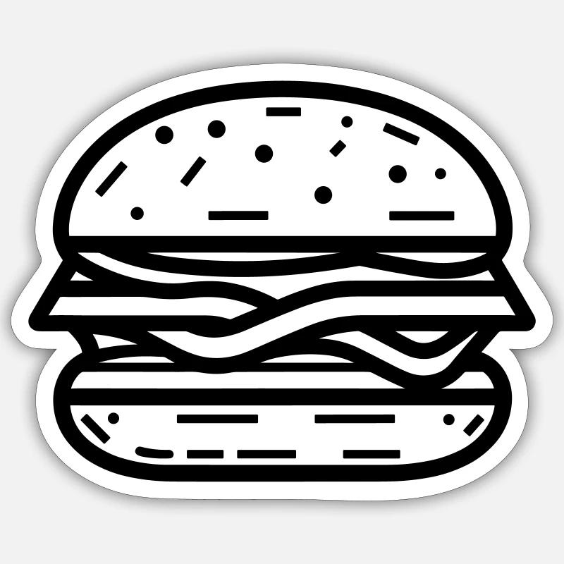 Hamburger - Sticker size S (10 x 10 cm) - white matte