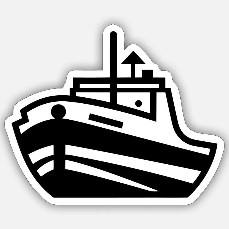 Boat - Sticker size S (10 x 10 cm) - white matte