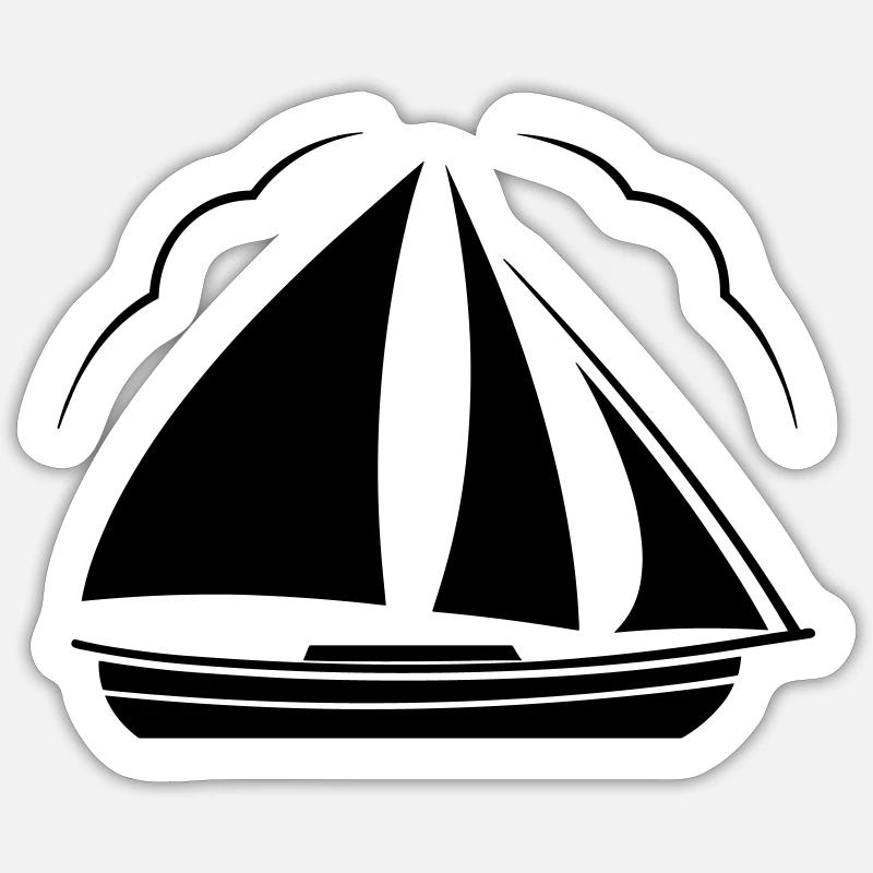 Sailboat - Sticker size S (10 x 10 cm) - white matte