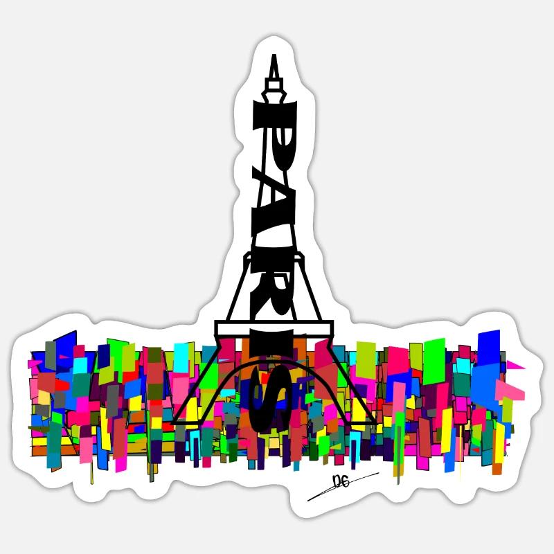 Kunst Eiffel Paris Sticker Größe S (10 x 10 cm)