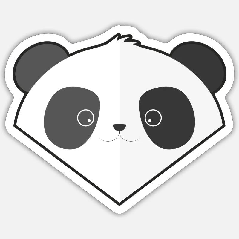 Panda simple mignon - Sticker taille S (10 x 10 cm) - blanc mat