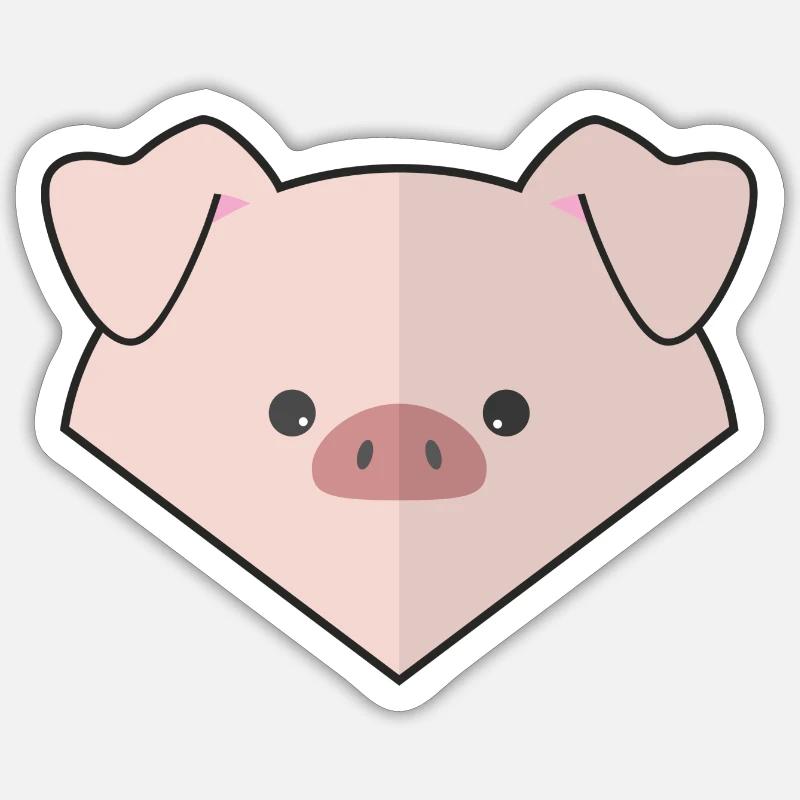 Niedliches einfaches Schwein Sticker Größe S (10 x 10 cm)