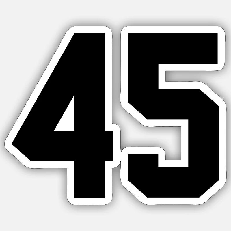 45 - Sticker Größe S (10 x 10 cm) - Mattweiß