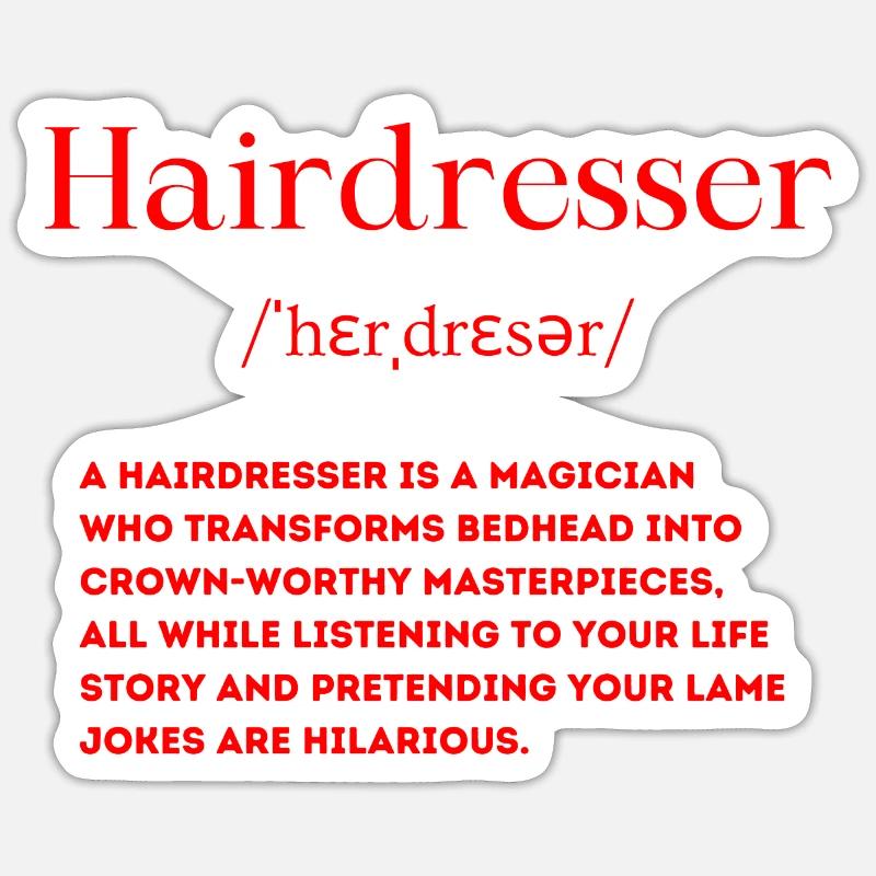 Friseur Definition Englisch - Sticker Größe S (10 x 10 cm) - Mattweiß