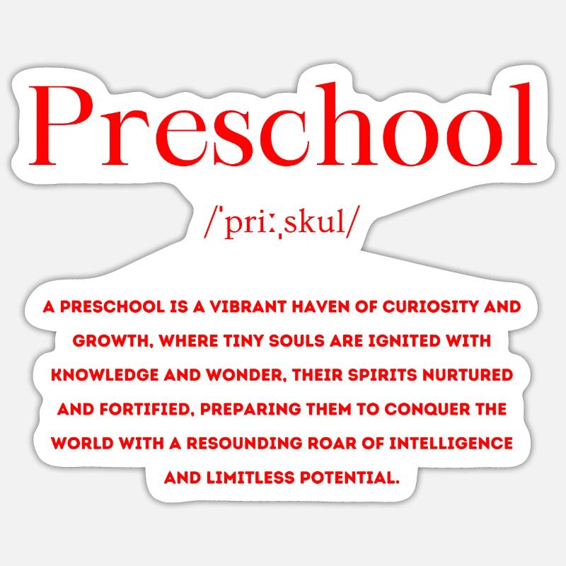 Vorschule Definition - Sticker Größe S (10 x 10 cm) - Mattweiß