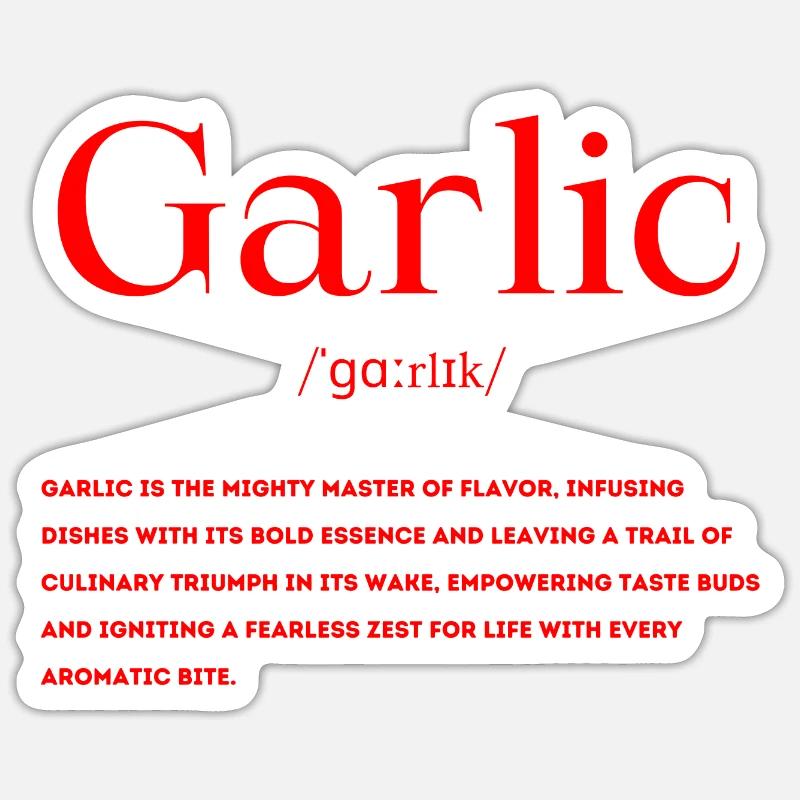 Knoblauch Definition - Sticker Größe S (10 x 10 cm) - Mattweiß