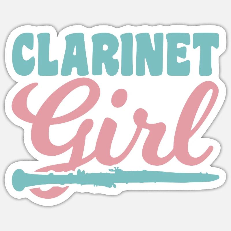 Clarinettiste - Sticker taille S (10 x 10 cm) - blanc mat