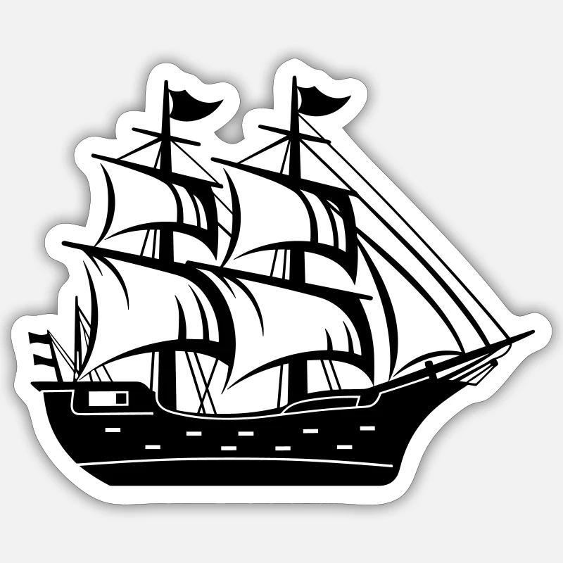 Pirate ship - Sticker size S (10 x 10 cm) - white matte