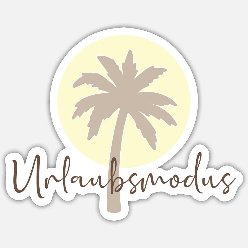 Urlaubsmodus - Sticker Größe S (10 x 10 cm) - Mattweiß