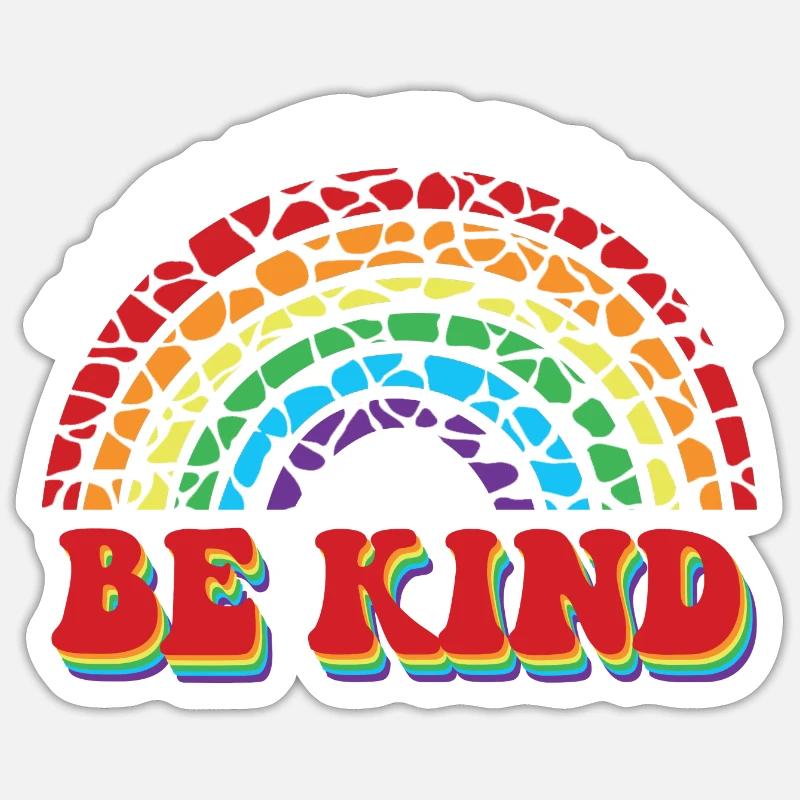 In einer Welt, in der du alles sein kannst, sei freundlich - Sticker Größe S (10 x 10 cm) - Mattweiß