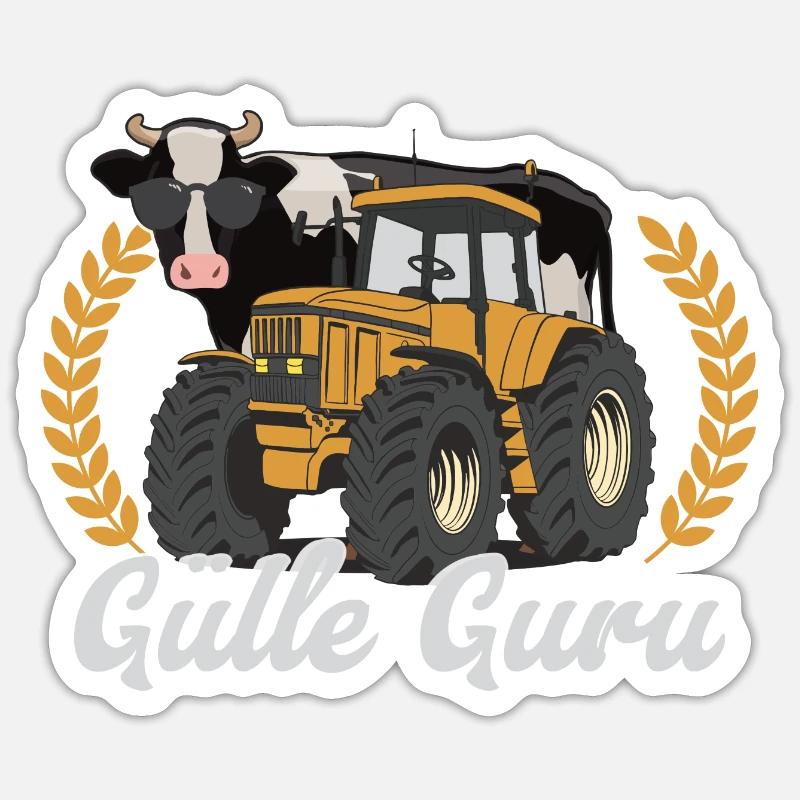 Gülle Guru - Sticker Größe S (10 x 10 cm) - Mattweiß