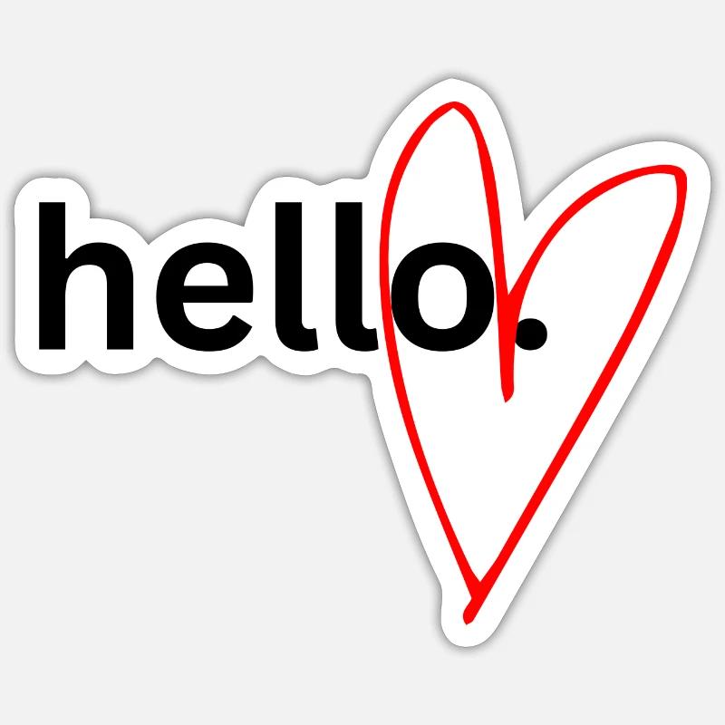Hello Heart - Sticker Größe S (10 x 10 cm) - Mattweiß