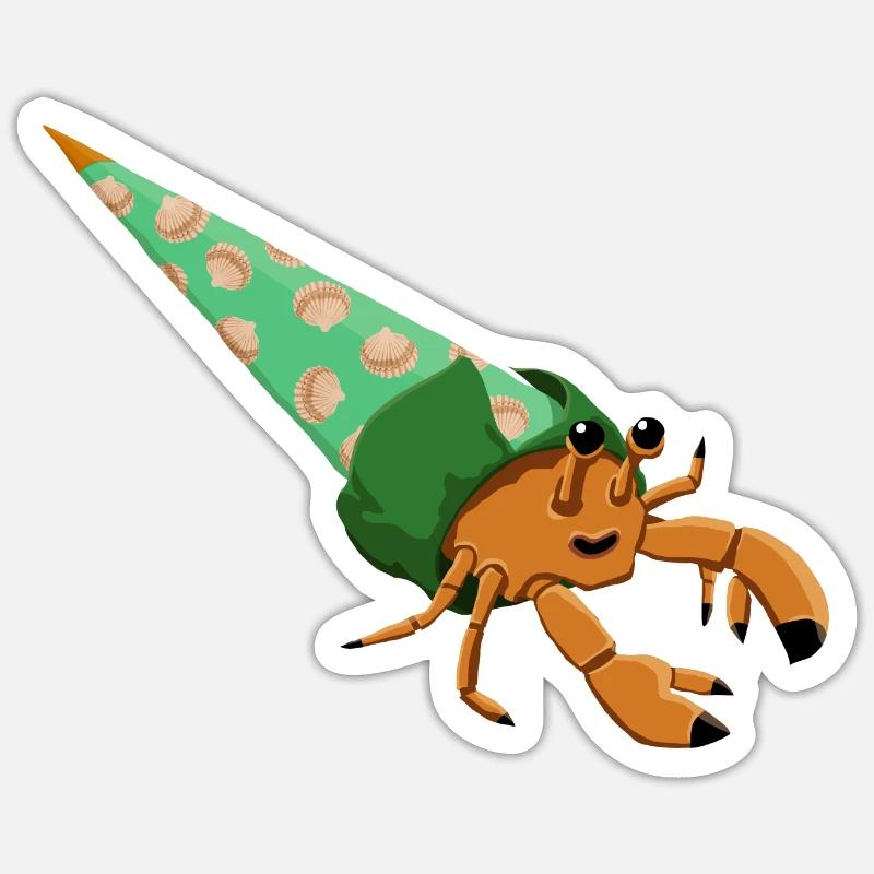 Cône d’école de bernard-l’ermite - Sticker taille S (10 x 10 cm) - blanc mat
