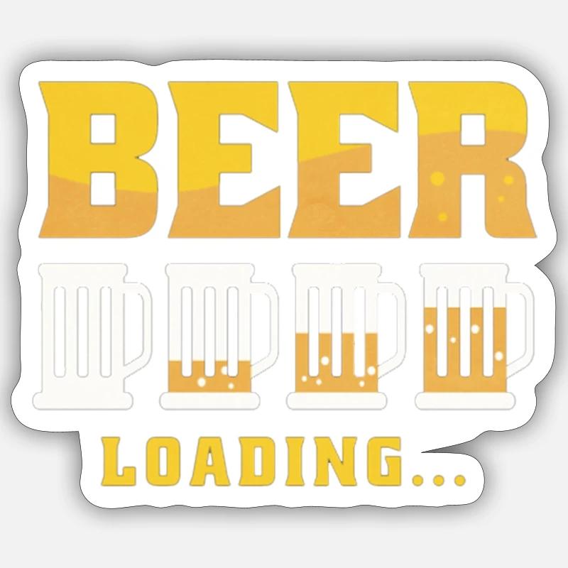 BEER LOADING - Sticker Größe S (10 x 10 cm) - Mattweiß