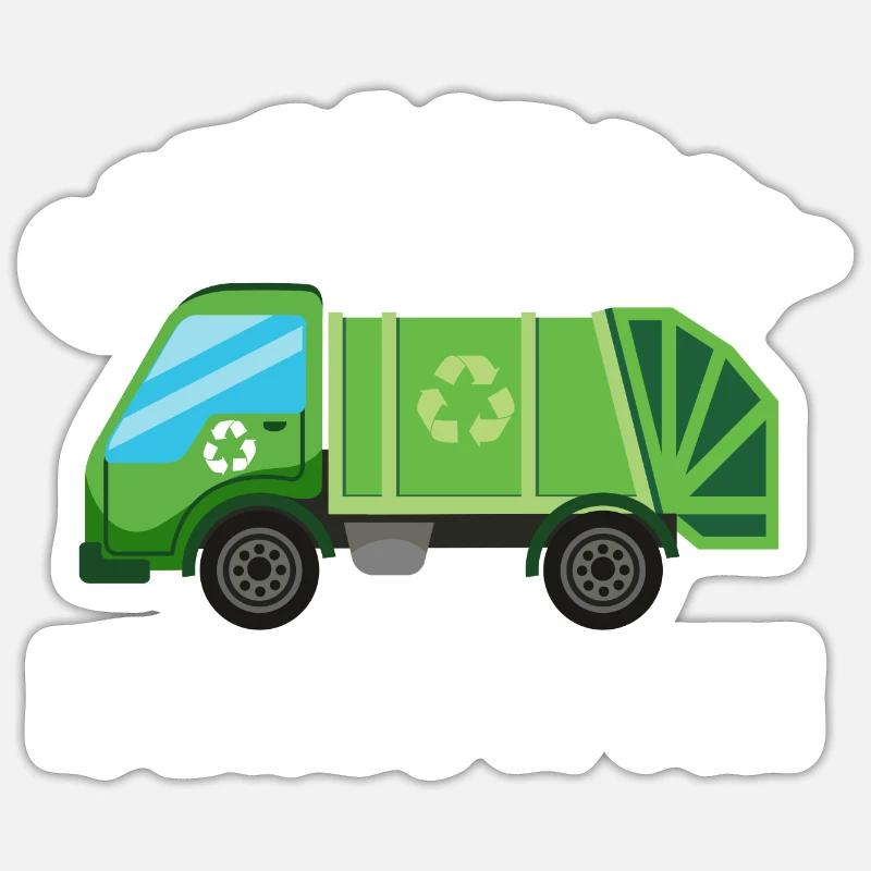 Garbage trucks, garbage day, garbage collection Sticker size S (10 x 10 cm)
