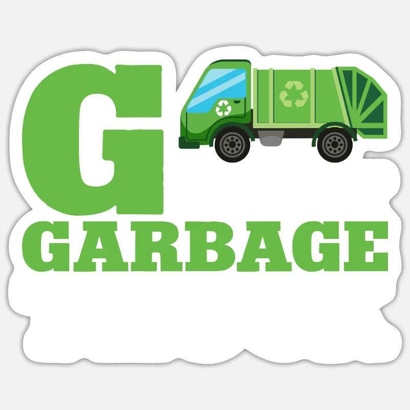 Garbage trucks, garbage day, garbage collection Sticker size S (10 x 10 cm)