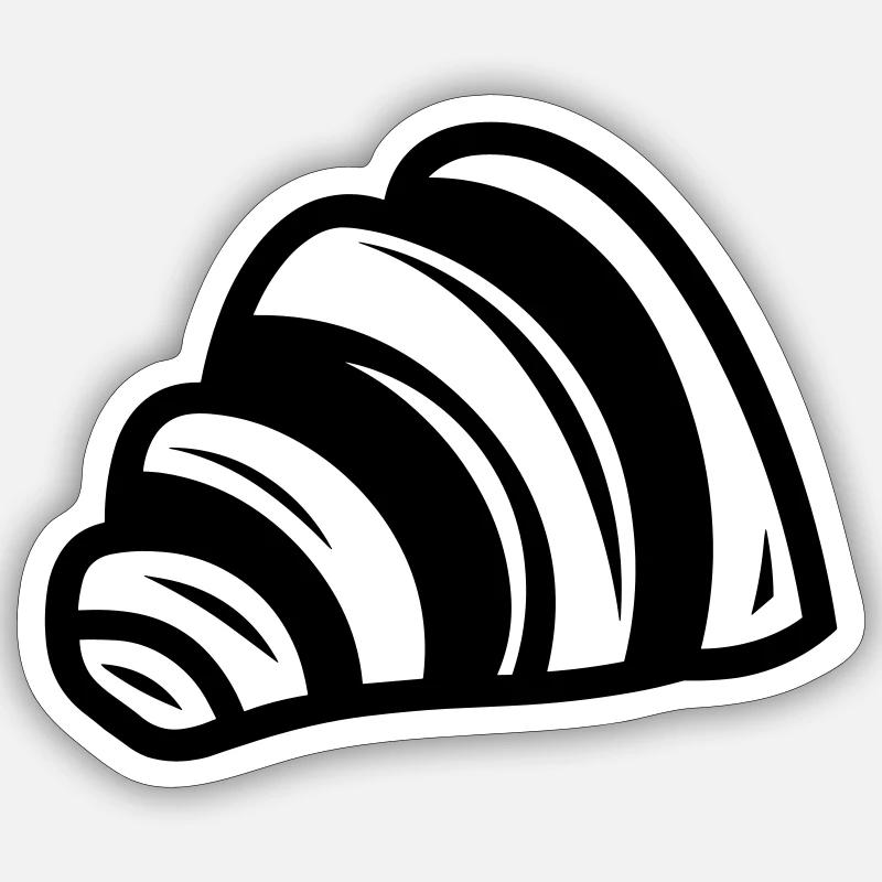 croissant - Sticker taille S (10 x 10 cm) - blanc mat