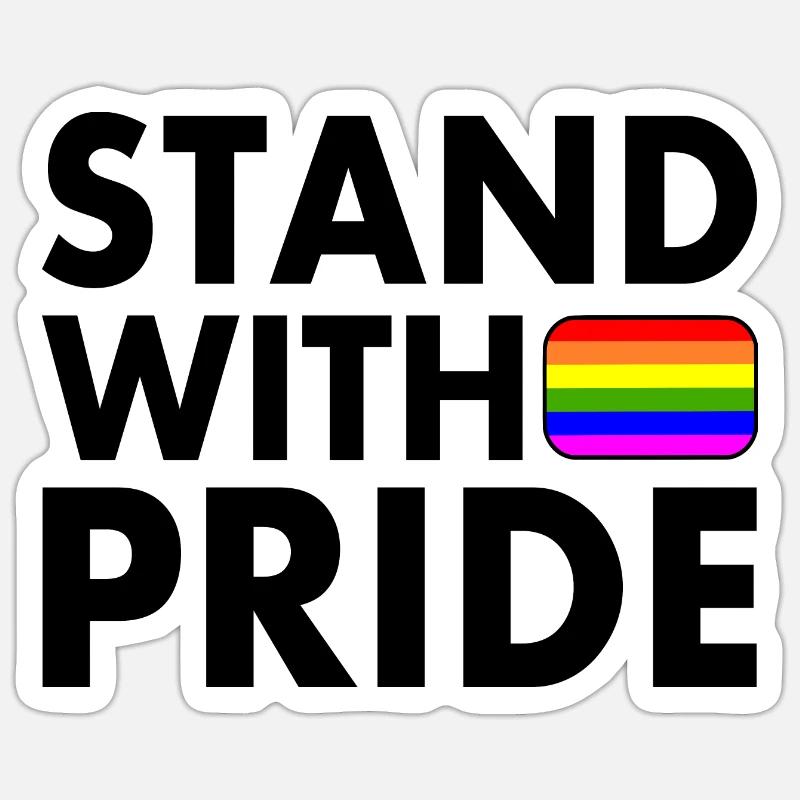 Stand with pride - Sticker taille S (10 x 10 cm) - blanc mat