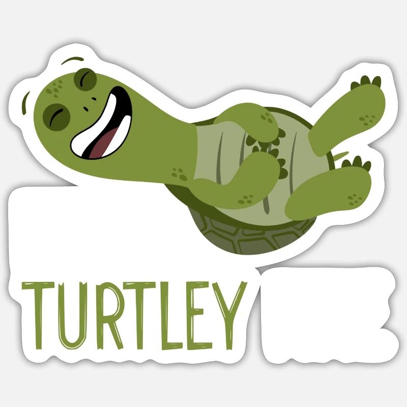 Turtle Turtle Pun Gift - Sticker size S (10 x 10 cm) - white matte