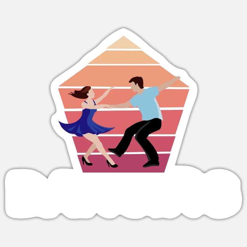 Danse Musique de danse - Sticker taille S (10 x 10 cm) - blanc mat