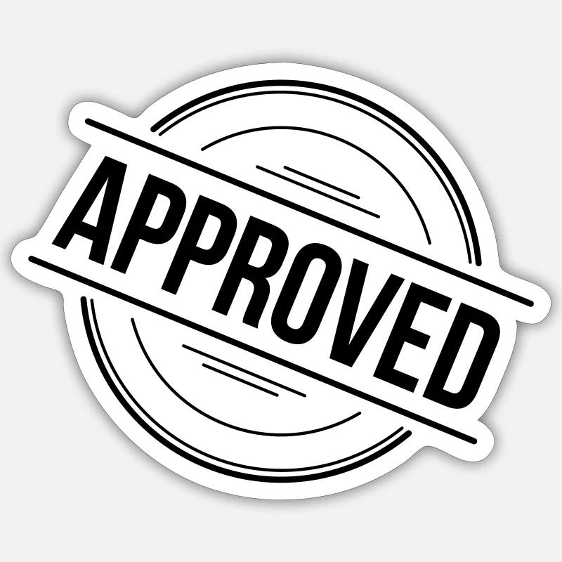 Approved Stempel Sticker Größe S (10 x 10 cm)