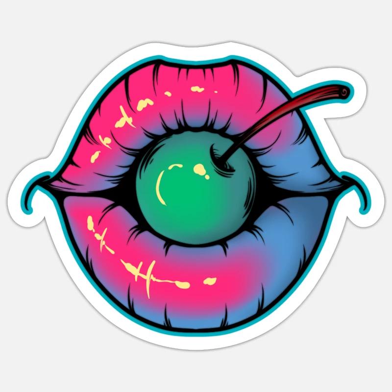 Lippen - Sticker Größe S (10 x 10 cm) - Mattweiß