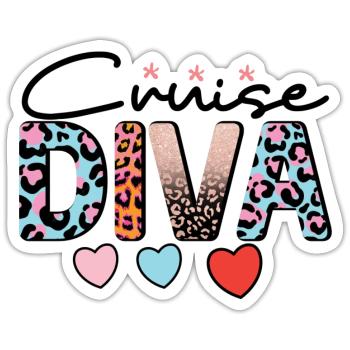 Cruise Diva - Sticker size S (10 x 10 cm) - white matte - Front