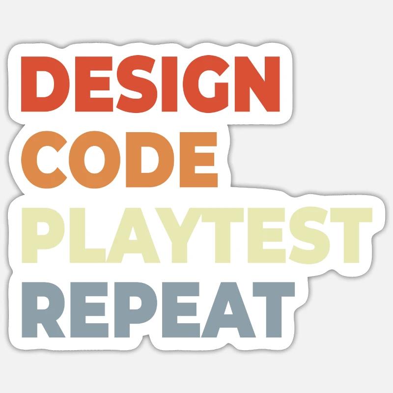 Game Development Workflow - Sticker size S (10 x 10 cm) - white matte