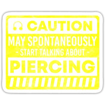 Piercing Profession Ring - Sticker size S (10 x 10 cm) - white matte - Front