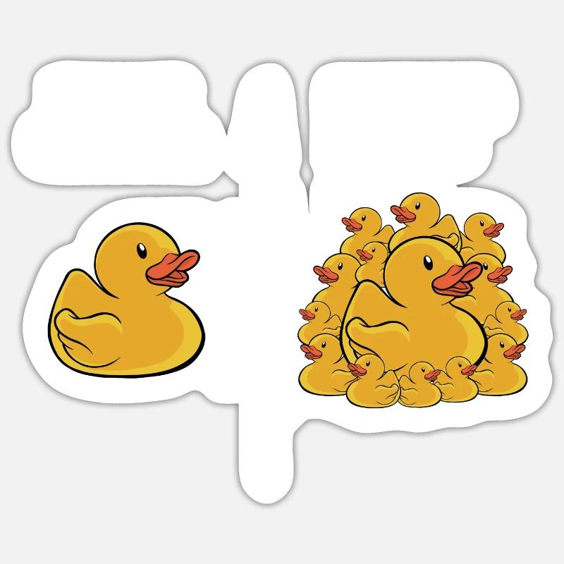 Rubber Duck Duckling Funny How It Started How It's - Sticker Größe S (10 x 10 cm) - Mattweiß
