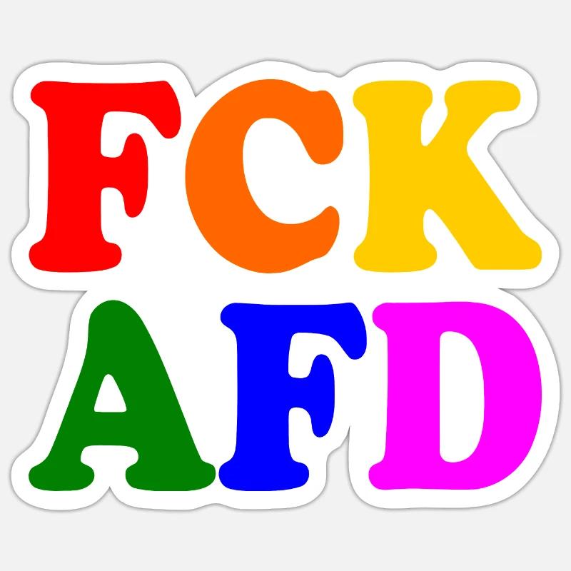 Fck afd - Sticker Größe S (10 x 10 cm) - Mattweiß
