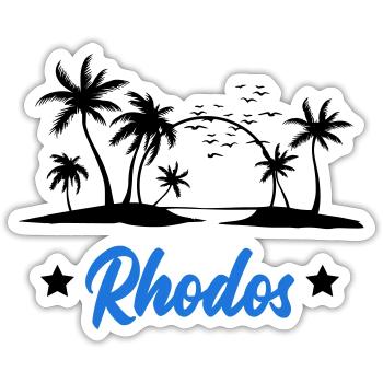 rhodos - Sticker Größe S (10 x 10 cm) - Mattweiß - Vorne