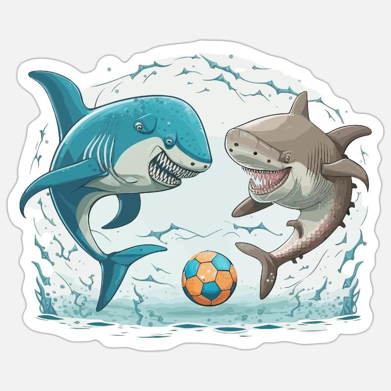 Coup de pied de requin Sticker taille S (10 x 10 cm)