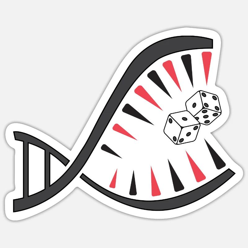 Backgammon DNA Piranha – Einzigartiges - Sticker Größe S (10 x 10 cm) - Mattweiß
