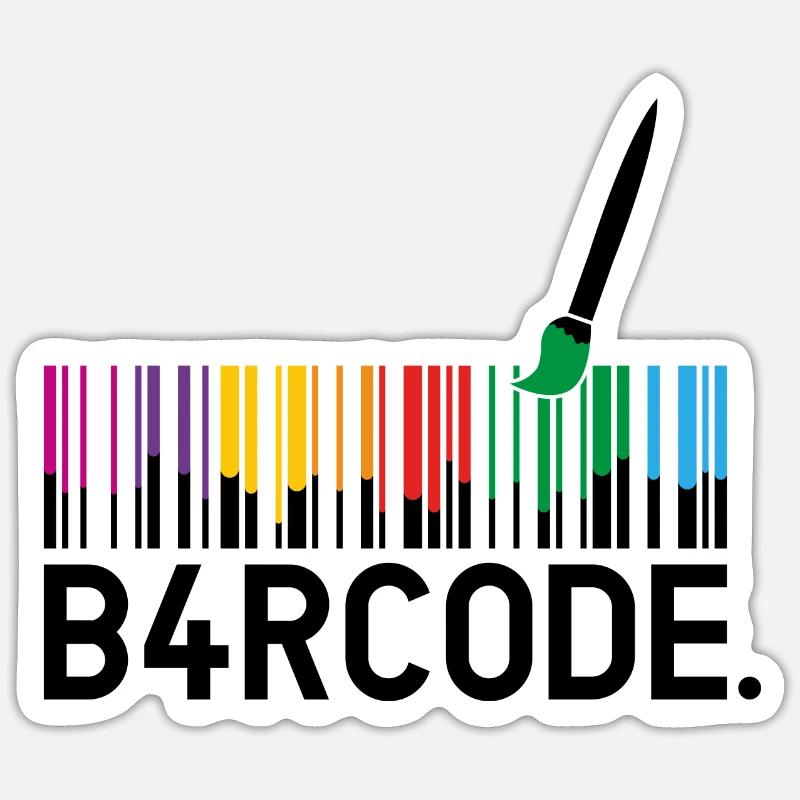 B4RCODE. Painted black Sticker size S (10 x 10 cm)