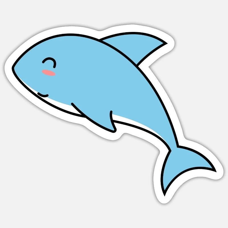 Hai Comic Tier - Sticker Größe S (10 x 10 cm) - Mattweiß