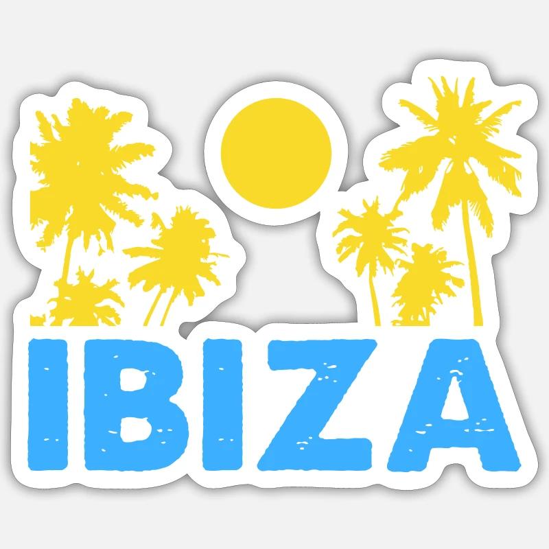 Ibiza - Sticker taille S (10 x 10 cm) - blanc mat