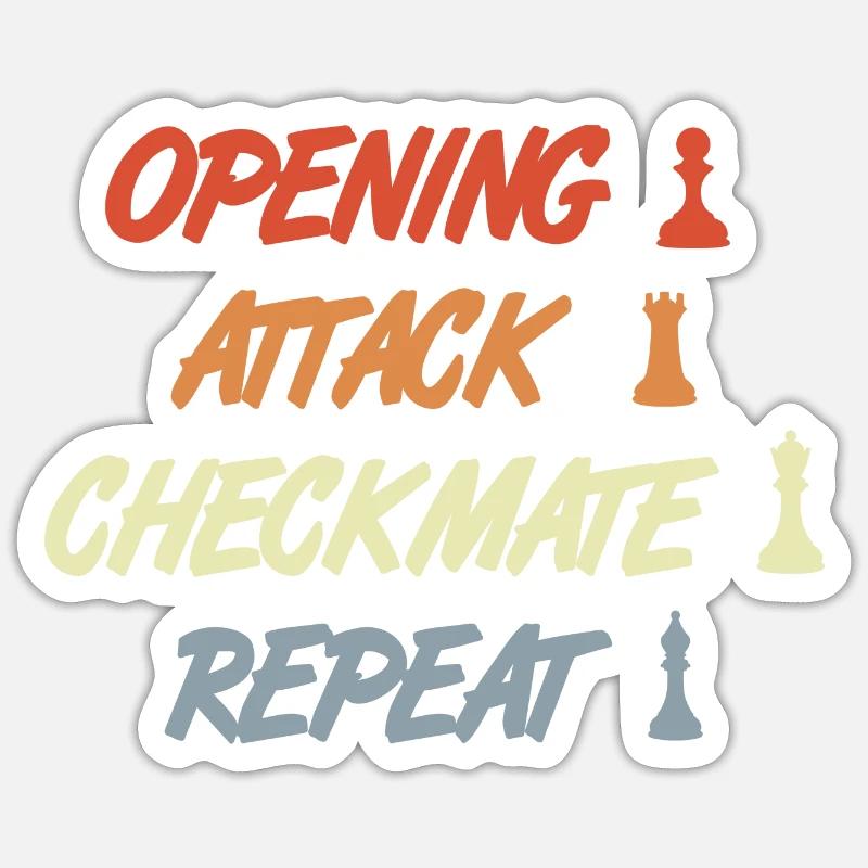 Chess Vintage Look - Sticker taille S (10 x 10 cm) - blanc mat