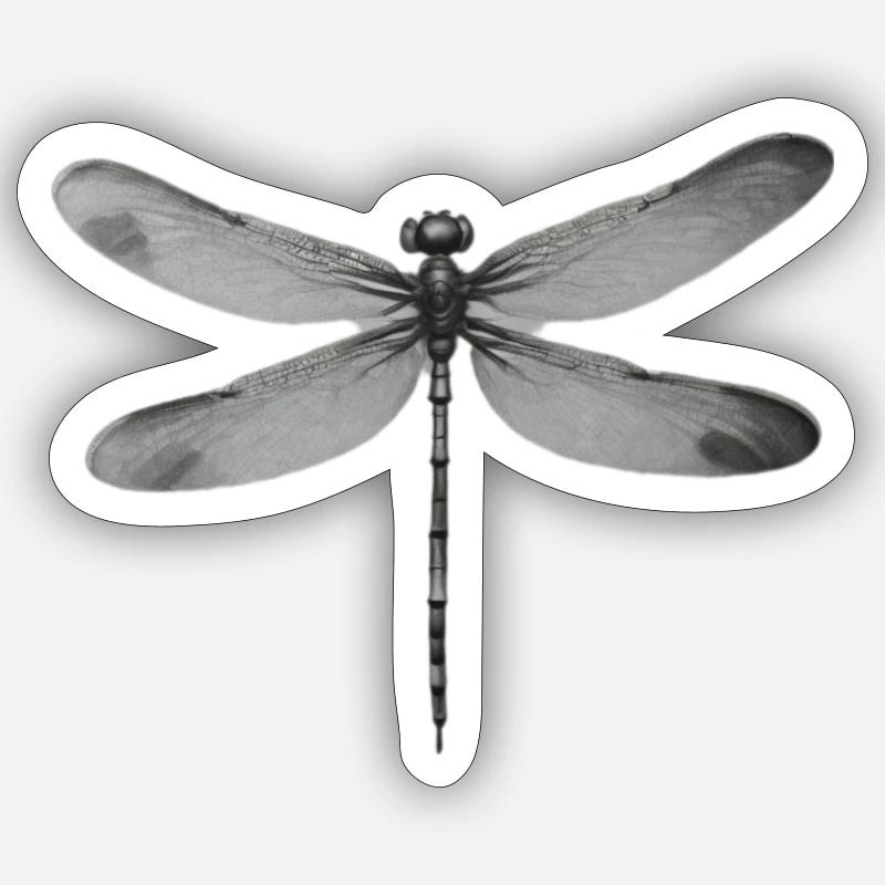 Libelle - Sticker Größe S (10 x 10 cm) - Mattweiß
