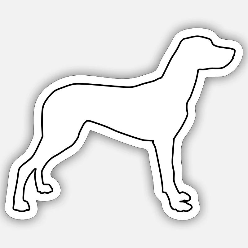 Vizla Contours 1 - Sticker taille S (10 x 10 cm) - blanc mat