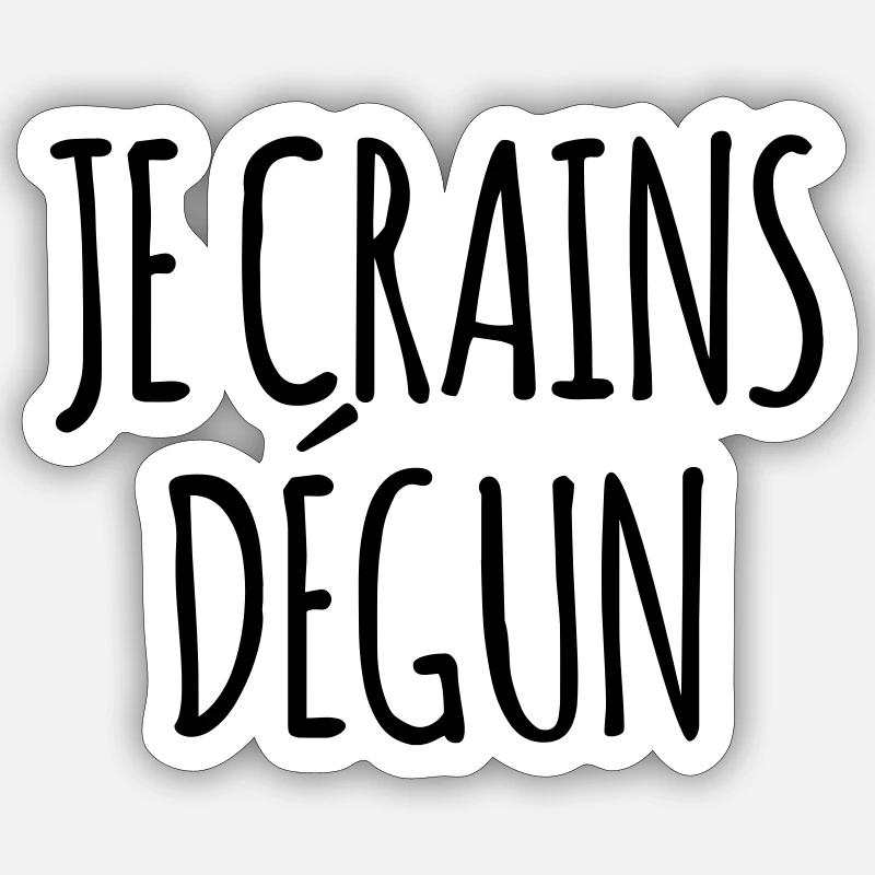 Je crains dégun - Marseille bébé - Sticker taille S (10 x 10 cm) - blanc mat