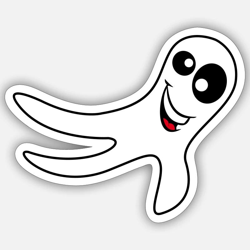 Gespenst - Sticker Größe S (10 x 10 cm) - Mattweiß
