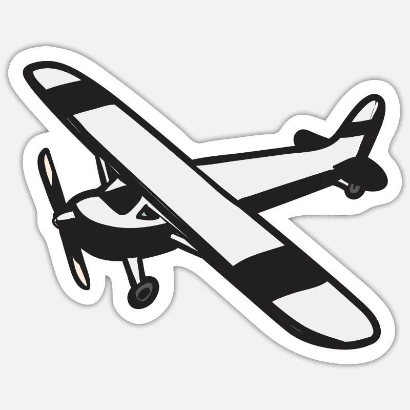 Remote Controlled Airplane Model Airplane - Sticker size S (10 x 10 cm) - white matte