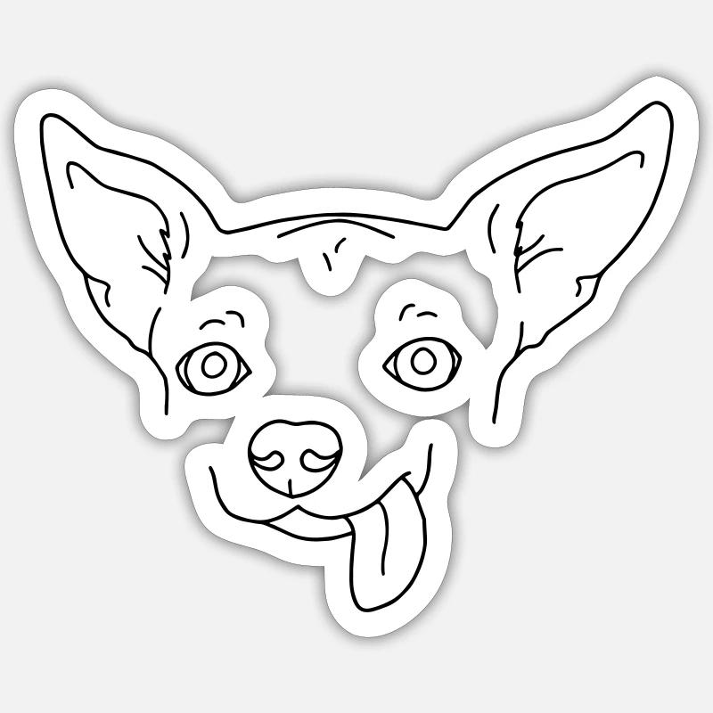 Hund - Sticker Größe S (10 x 10 cm) - Mattweiß