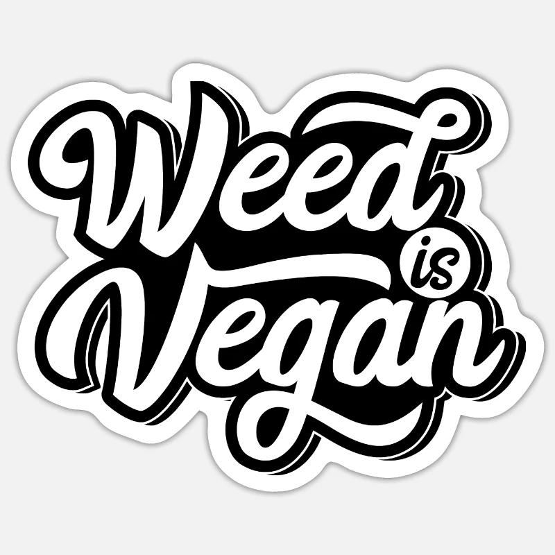 Cannabis Marihuana Weed Kiffen - Sticker Größe S (10 x 10 cm) - Mattweiß